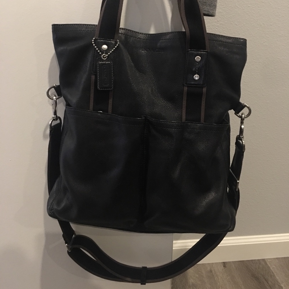 Black leather Coach satchel